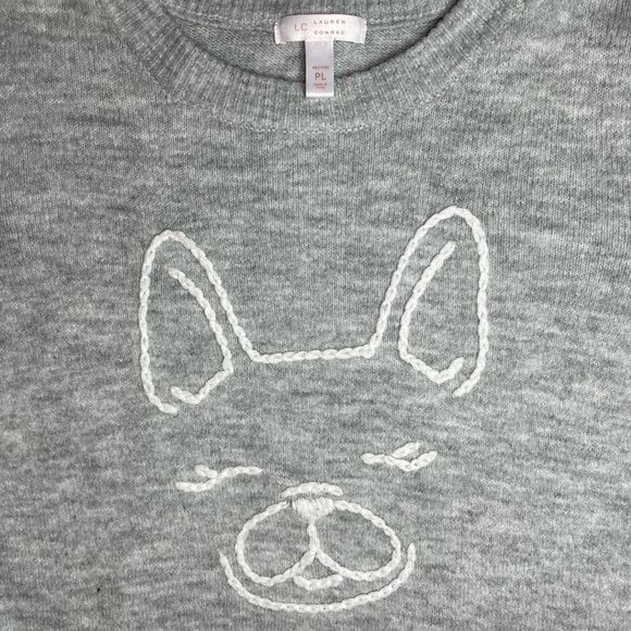 LC Lauren Conrad Gray Dog Sweater - Picture 4 of 4